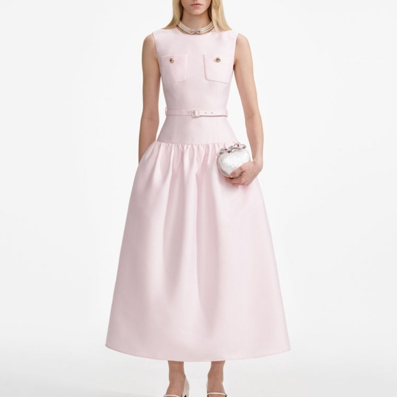 Self-Portrait Dresses & Skirts - Self-Portrait Pink Taffeta Midi Dress